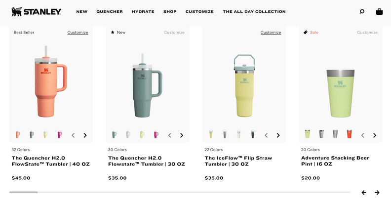 Top 10 Shopify stores, Stanley 1913